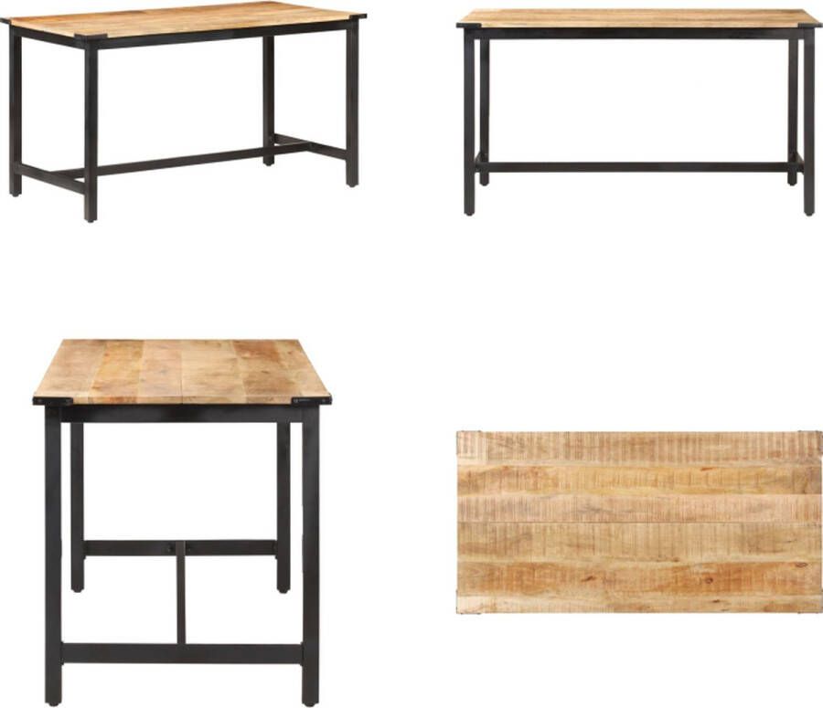 VidaXL Eettafel 140x70x76 cm massief ruw mangohout Eettafel Eettafels Houten Eettafel Houten Eettafels
