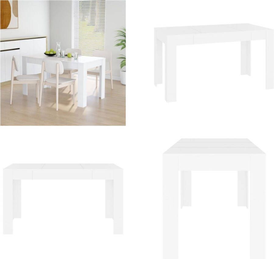 VidaXL Eettafel 140x74-5x76 cm bewerkt hout wit Eettafel Eettafels Eet Tafel Eet Tafels