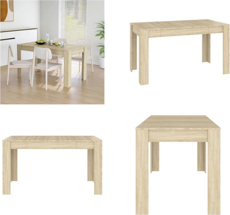 VidaXL Eettafel 140x74-5x76 cm spaanplaat sonoma eikenkleurig Eettafel Eettafels Eet Tafel Eet Tafels