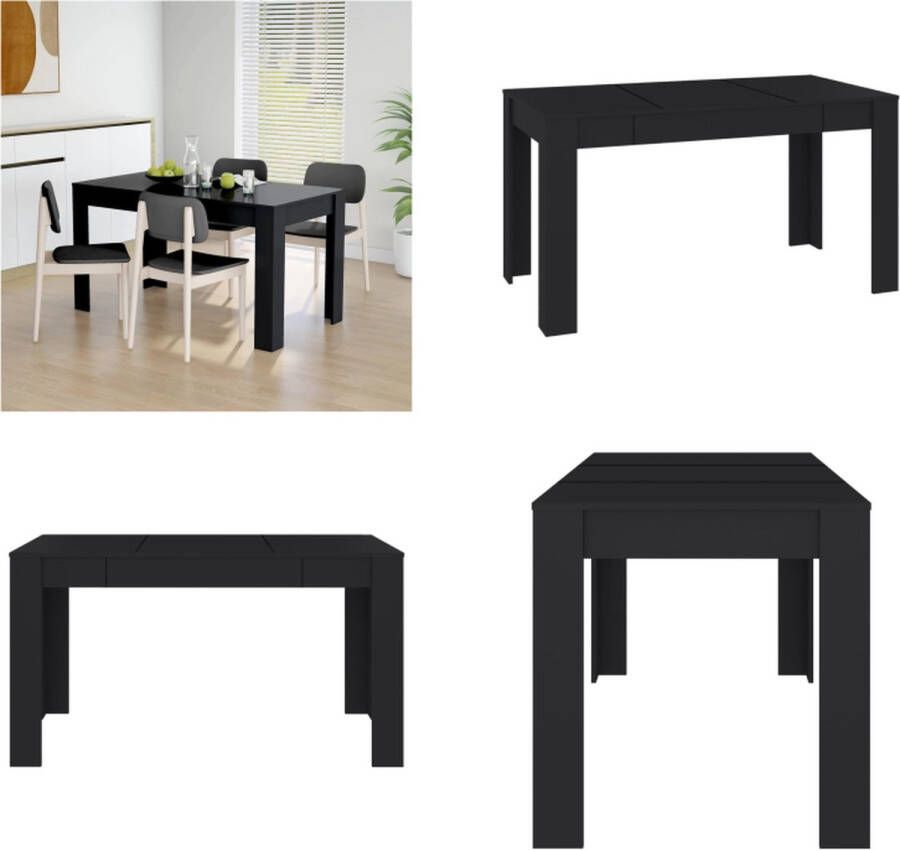 VidaXL Eettafel 140x74 5x76 cm spaanplaat zwart Eettafel Eettafels Eet Tafel Eet Tafels