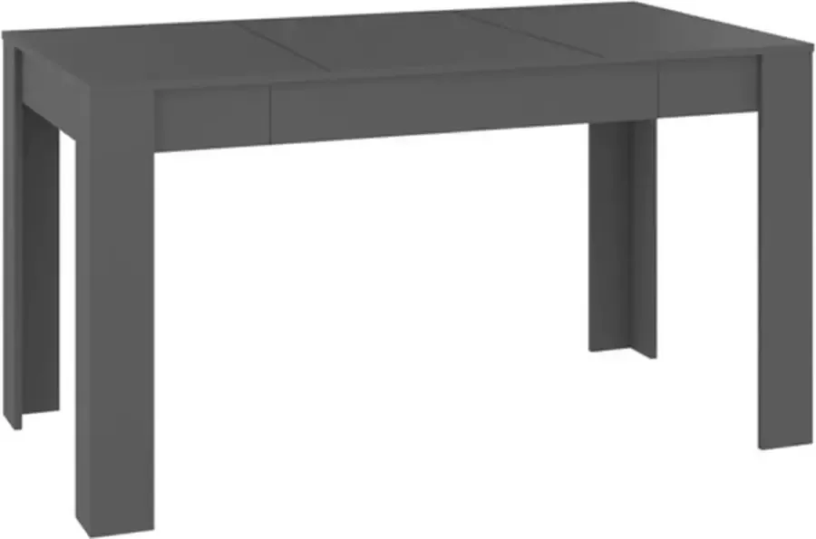 VIDAXL Eettafel 140x74 5x76 cm spaanplaat grijs - Foto 2