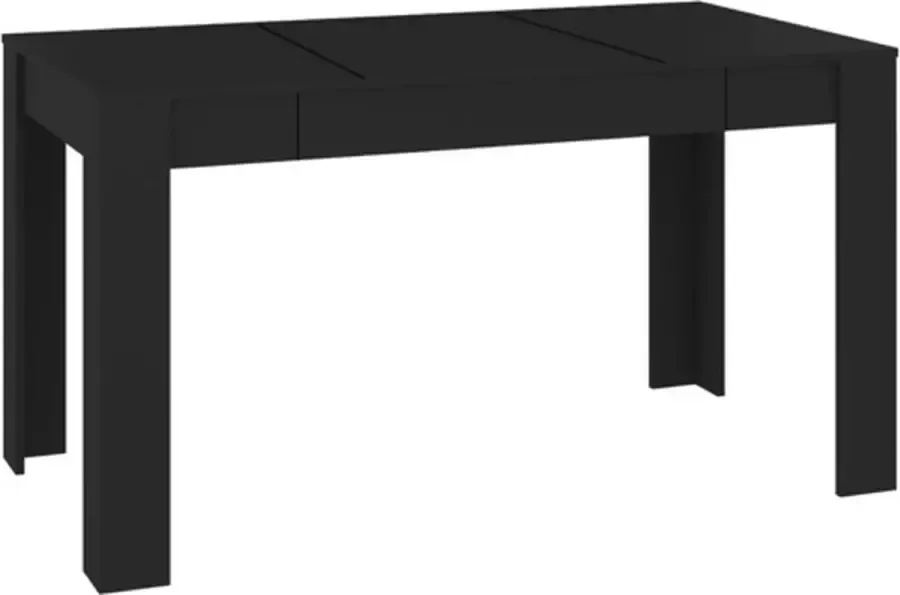 VidaXL -Eettafel-140x74 5x76-cm-spaanplaat-zwart - Foto 3