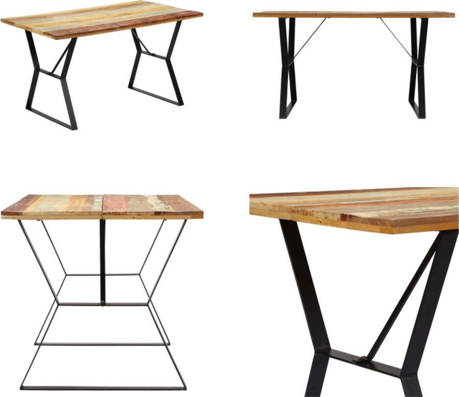 VidaXL Eettafel 140x80x76 cm massief gerecycled hout Eettafel Eettafels Eetkamertafel Eetkamertafels
