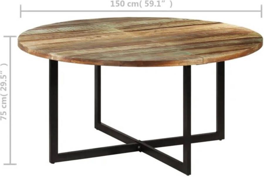 VidaXL -Eettafel-150x75-cm-massief-gerecycled-hout