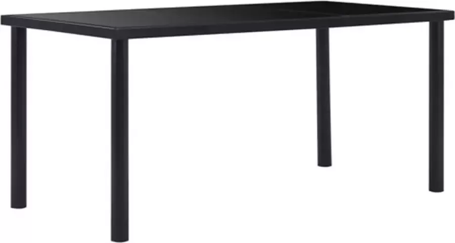 VidaXL -Eettafel-160x80x75-cm-gehard-glas-zwart - Foto 3