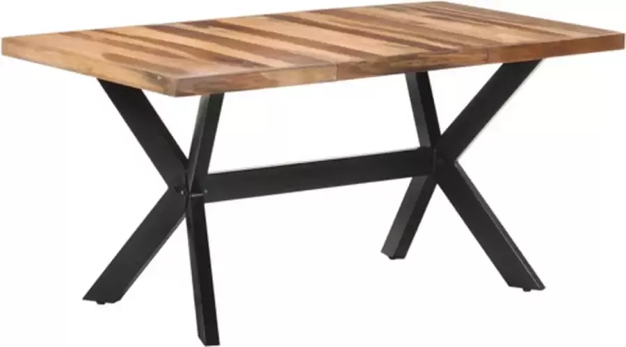 VidaXL -Eettafel-160x80x75-cm-massief-hout-met-honingkleurige-afwerking - Foto 5