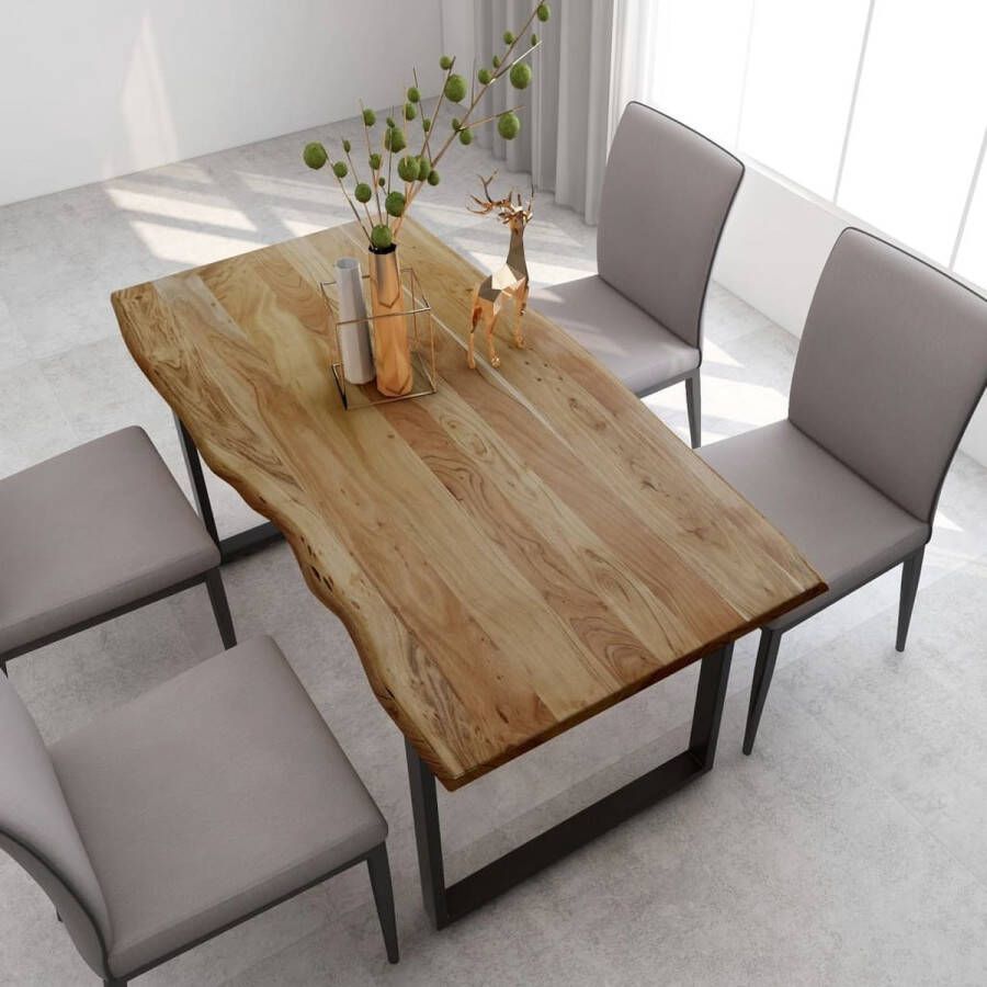 Vida XL Eettafel 154x80x76 cm massief acaciahout SKU: V286473 - Foto 3