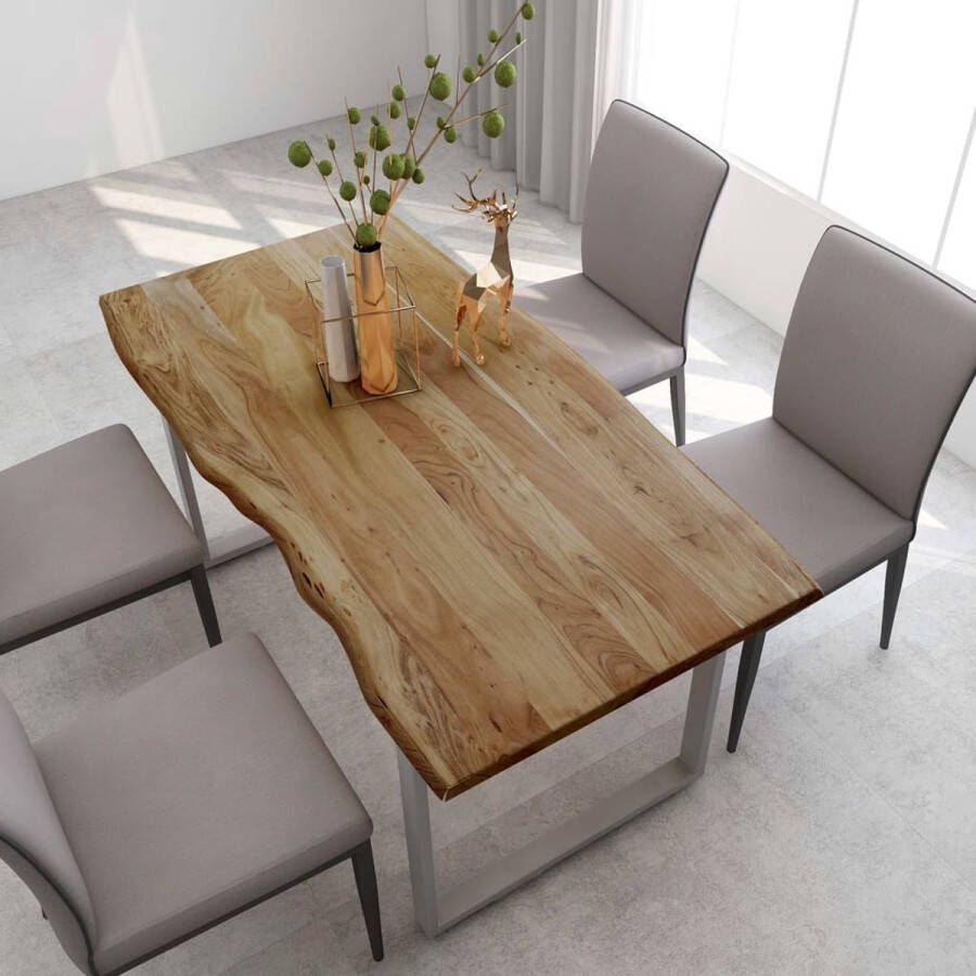 Vida XL Eettafel 154x80x76 cm massief acaciahout SKU: V286477 - Foto 3