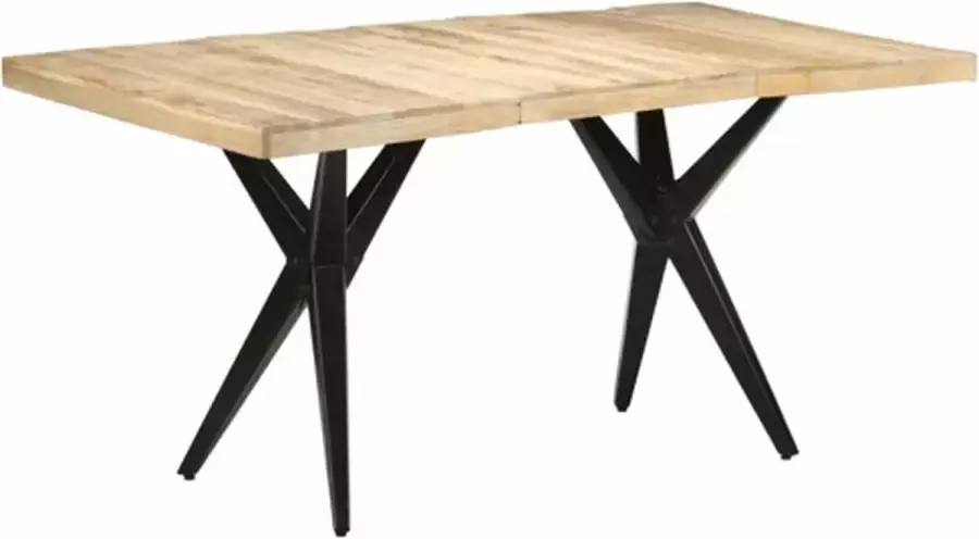 VIDAXL Eettafel 160x80x76 cm ruw mangohout