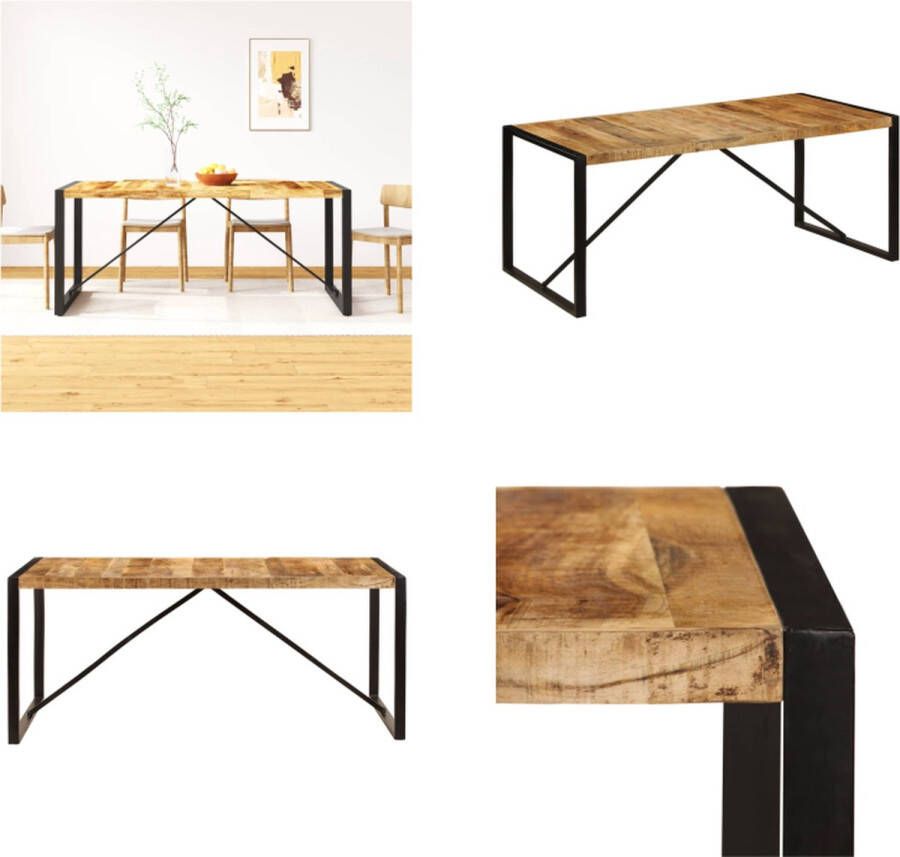 VidaXL Eettafel 180 cm massief ruw mangohout Eettafel Eettafels Houten Eettafel Houten Eettafels
