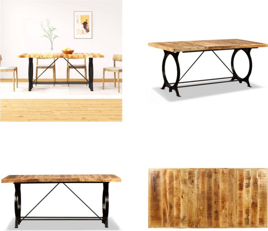 VidaXL Eettafel 180 cm massief ruw mangohout Eettafel Eettafels Tafel Tafels