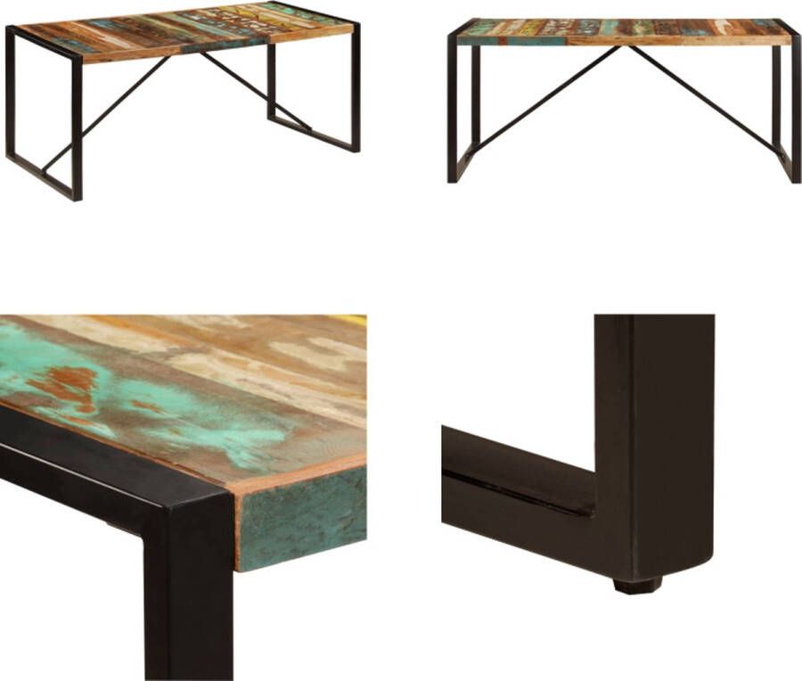 VidaXL Eettafel 180x90x75 cm massief gerecycled hout Eettafel Eettafels Eetkamertafel Eetkamertafels