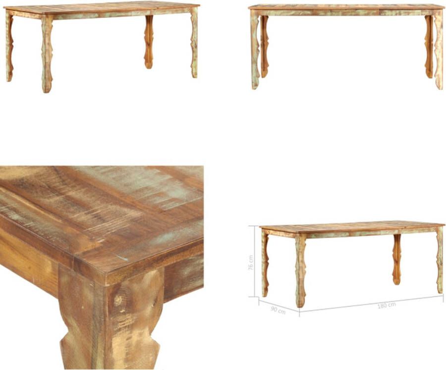 VidaXL Eettafel 180x90x76 cm massief gerecycled hout Eettafel Eettafels Eetkamertafel Eetkamertafels