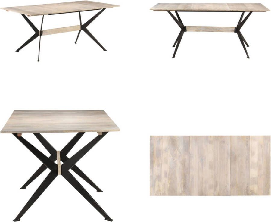 vidaXL Eettafel 180x90x76 cm massief mangohout Eettafel Eettafels Eetkamertafel Eetkamertafels