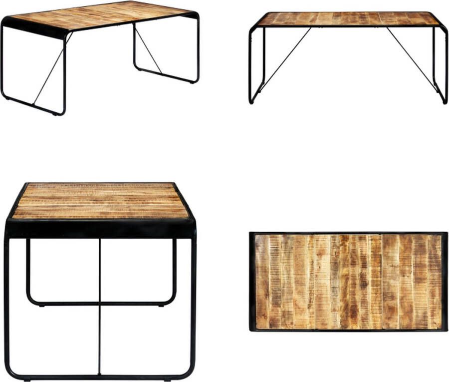 VidaXL Eettafel 180x90x76 cm massief ruw mangohout Eettafel Eettafels Eetkamertafel Eetkamertafels