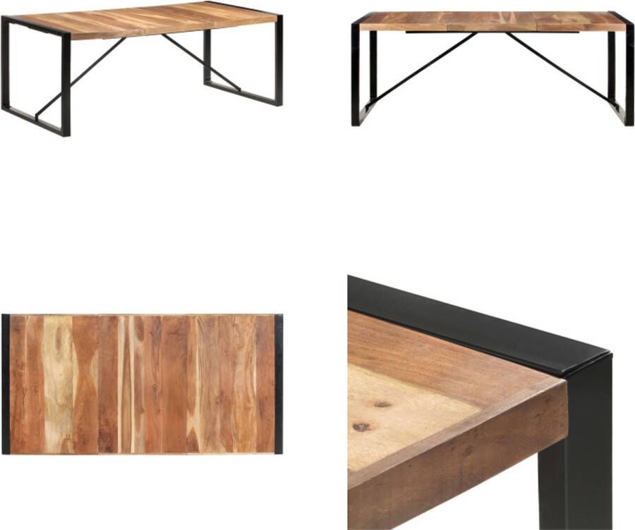 VidaXL Eettafel 200x100x75 cm massief hout met sheesham afwerking Eettafel Eettafels Eetkamertafel Eetkamertafels