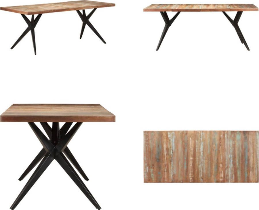 vidaXL Eettafel 200x90x76 cm massief gerecycled hout Eettafel Eettafels Eet Tafel Eet Tafels