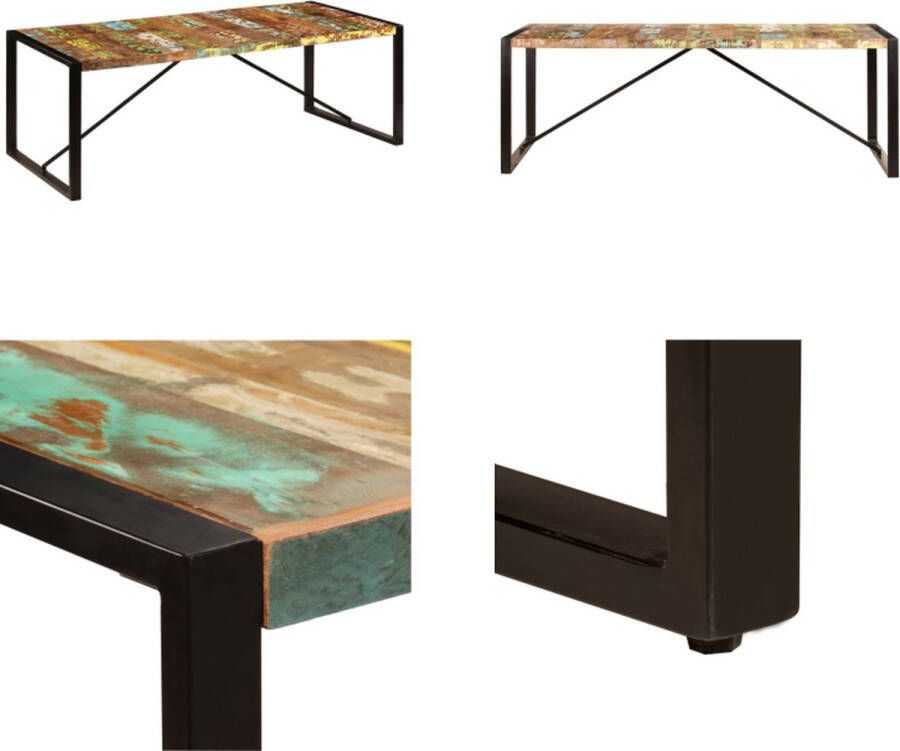 VidaXL Eettafel 220x100x75 cm massief gerecycled hout Eettafel Eettafels Eetkamertafel Eetkamertafels
