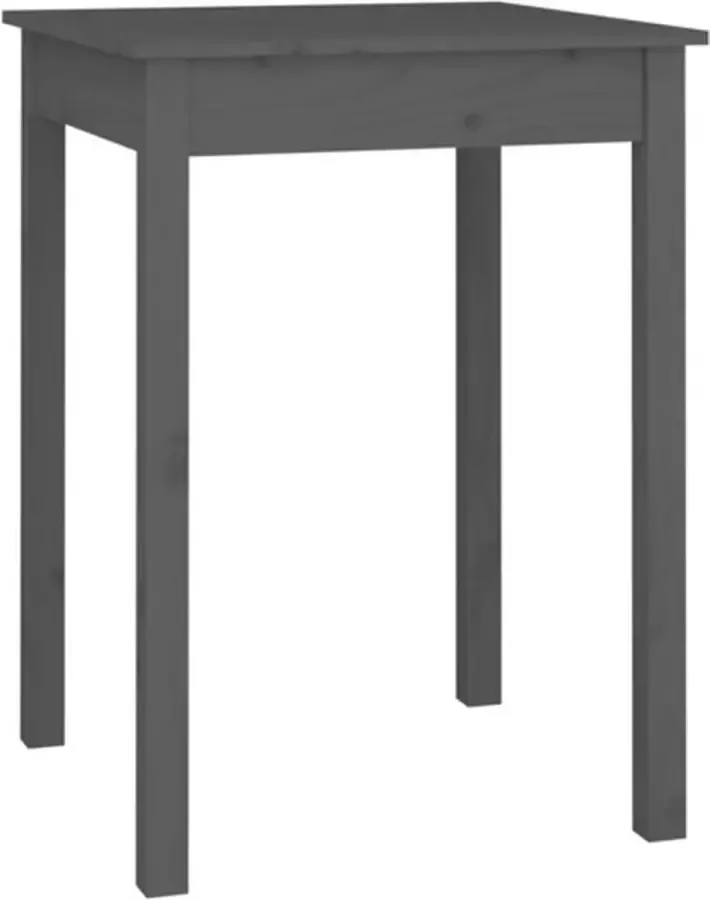 VidaXL Eettafel 55x55x75 cm massief grenenhout grijs - Foto 2