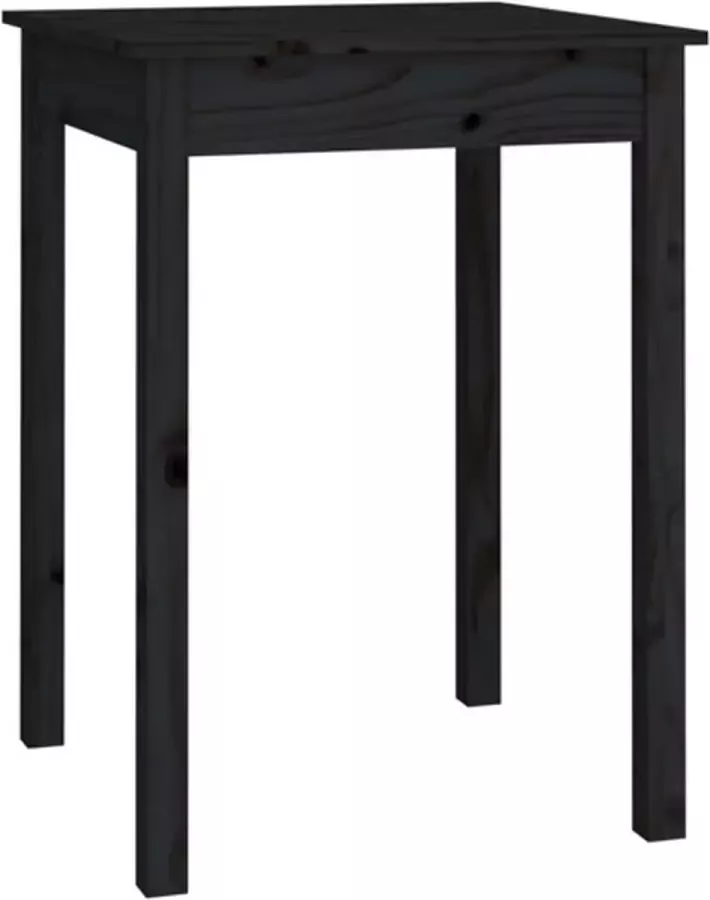 VidaXL Eettafel 55x55x75 cm massief grenenhout zwart - Foto 3