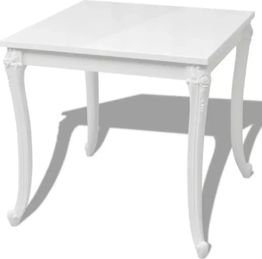 VidaXL -Eettafel-80-x-80-x-76-cm-hoogglans-wit - Foto 3