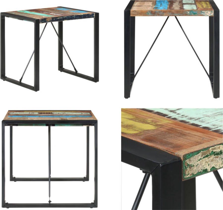 VidaXL Eettafel 80x80x75 cm massief gerecycled hout Eettafel Eettafels Eetkamertafel Eetkamertafels