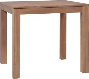 VidaXL Eettafel 82x80x76 cm teakhout met natuurlijke afwerking