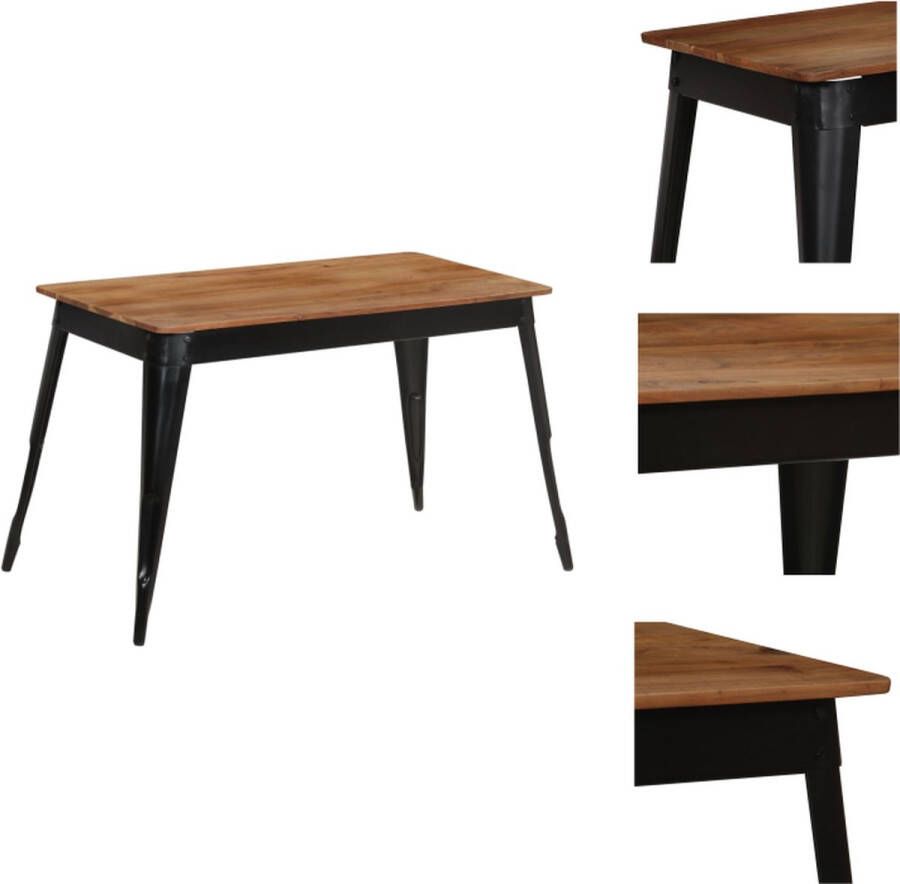 VidaXL Eetkamer Tafel Eetkamer Tafels Eettafel Eettafels Eettafel 120x60x76 cm massief acaciahout en staal
