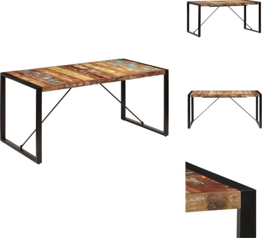 VidaXL Eettafel Antieke Stijl Gerecycled Hout 160 x 80 x 75 cm Tafel
