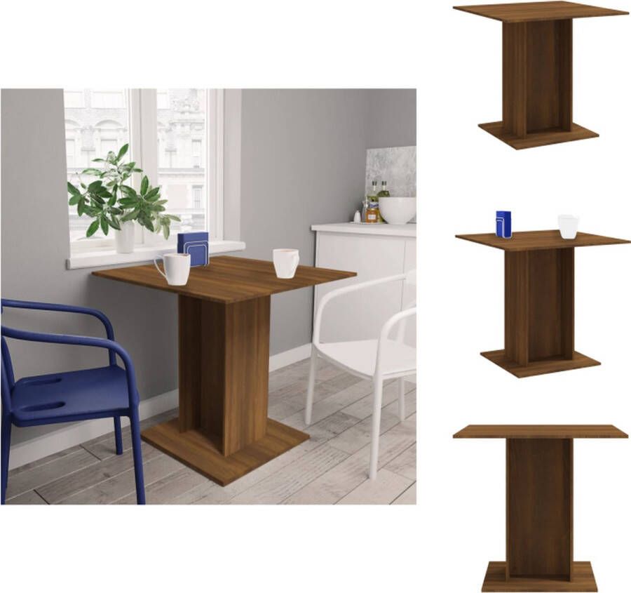 VidaXL Eettafel Bruineiken 80 x 80 x 75 cm Onderscheidende minimalistische tafel! Tafel