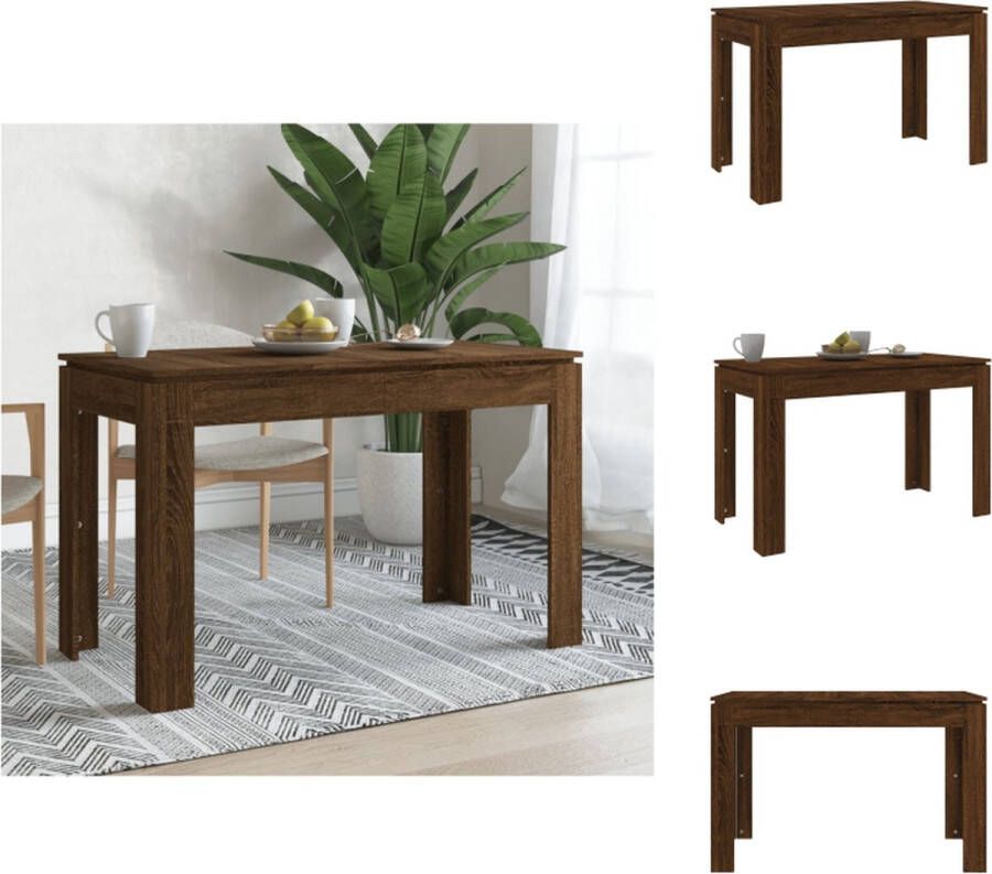 VidaXL Eettafel Bruineiken Eenvoudige en strakke lijnen 120 x 60 x 76 cm Montage vereist Tafel