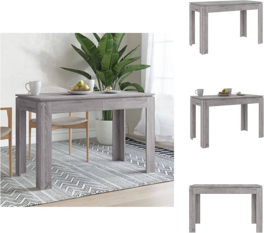 VidaXL Eettafel Eettafels Eetkamertafel Keukentafel Eettafel 120x60x76 cm bewerkt hout grijs sonoma eikenkleurig