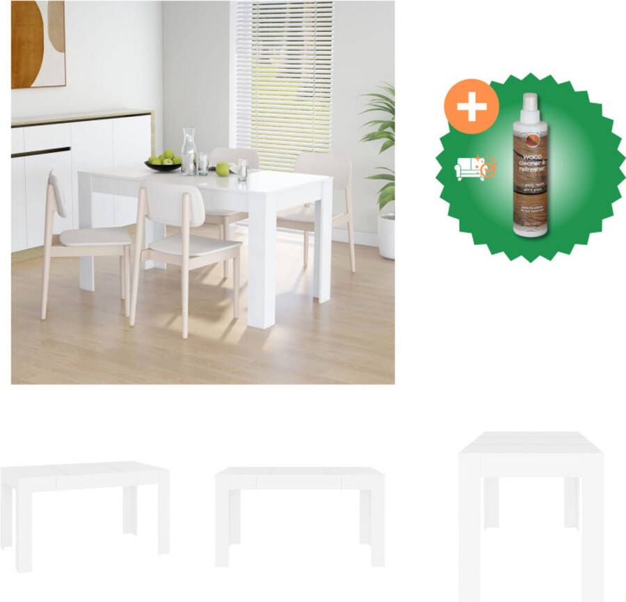 VidaXL Eettafel Keukentafel 140 x 74.5 x 76 cm Wit Tafel Inclusief Houtreiniger en verfrisser