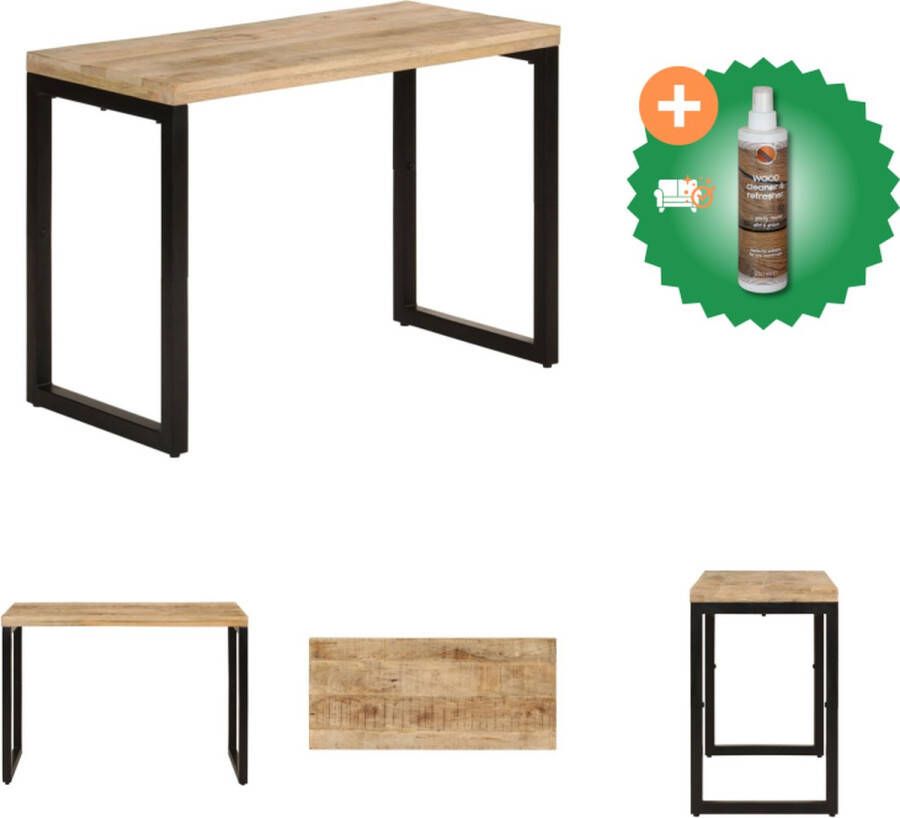 VidaXL Eettafel Mangohout 110 x 50 x 76 cm Stabiel frame Tafel Inclusief Houtreiniger en verfrisser
