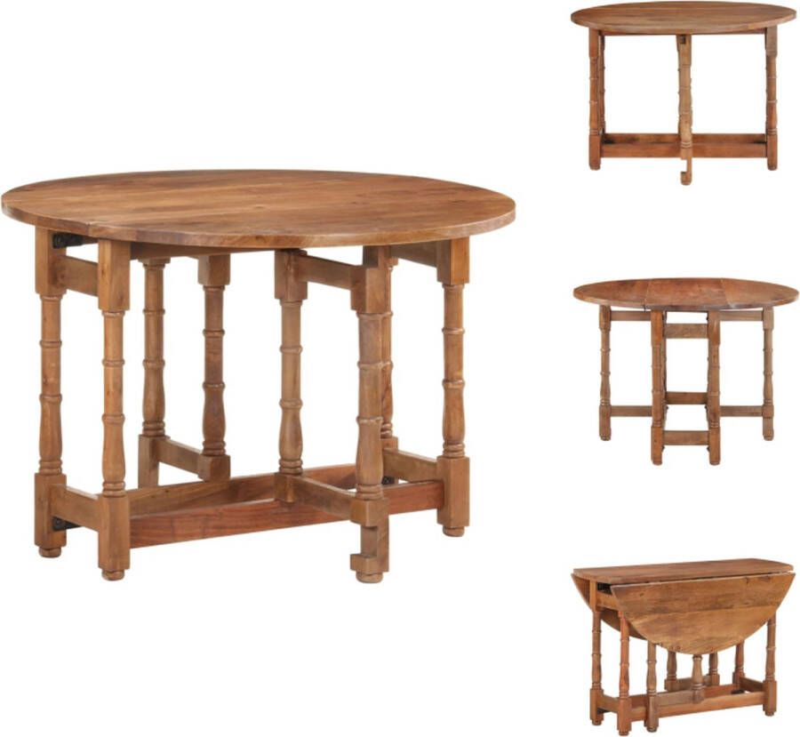 VidaXL Eettafel Eettafels Houten Eettafel Houten Eettafels Eettafel rond 110x76 cm massief mangohout