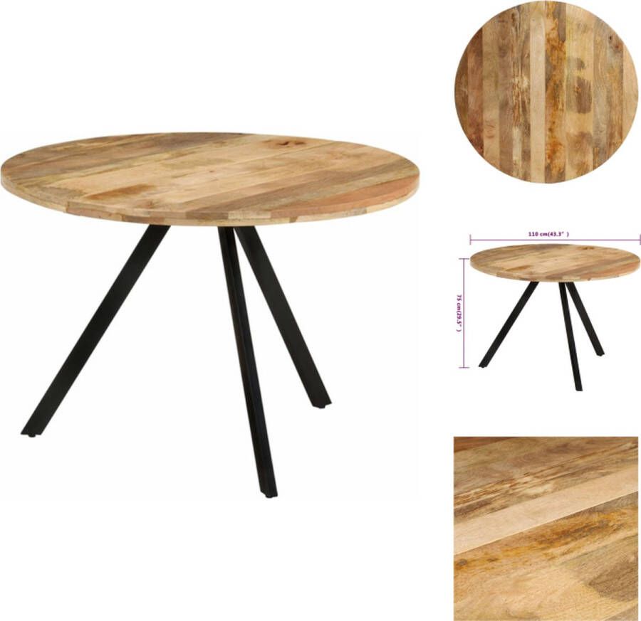 VidaXL Eettafel Eettafels Eetmeubel Eetkamertafel Eettafel 110x75 cm massief mangohout