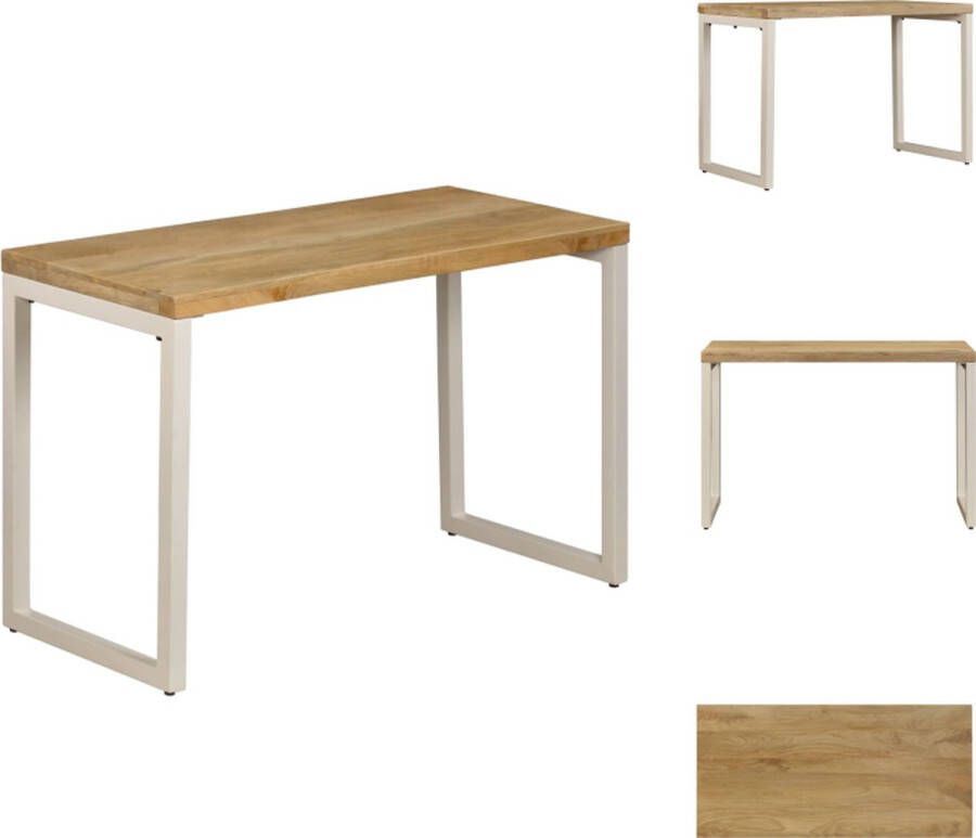 VidaXL Eettafel Eettafels Eetkamertafel Eetkamertafels Eettafel 115x55x76 cm massief mangohout en staal