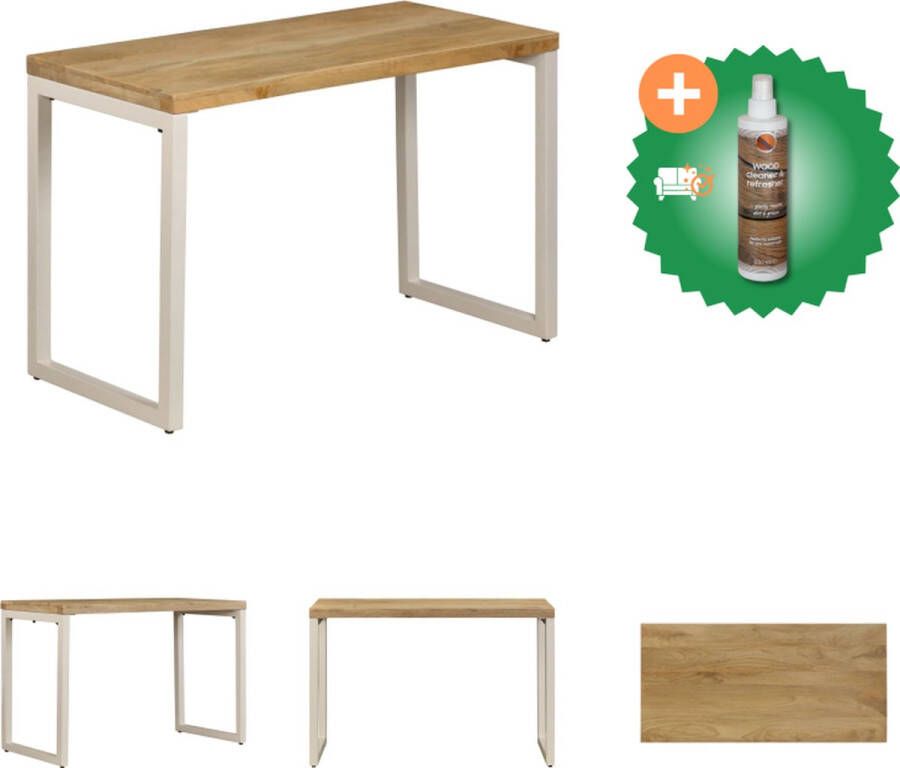 VidaXL Eettafel Mangohout 115 x 55 x 76 cm Stabiel en duurzaam Tafel Inclusief Houtreiniger en verfrisser
