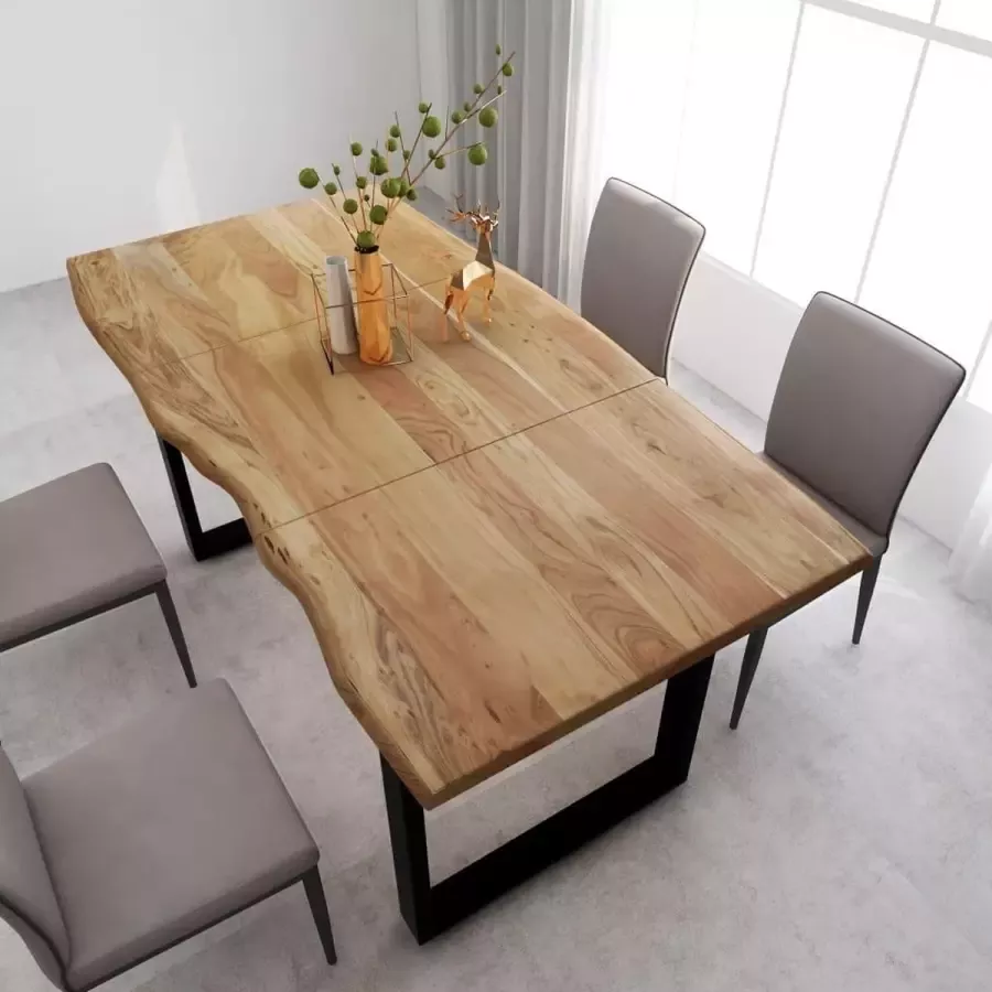 VidaXL Eettafel massief acaciahout 180x90x76 cm