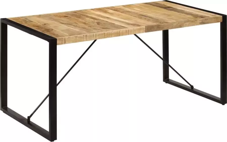 VidaXL Eettafel massief mangohout 160x80x75 cm