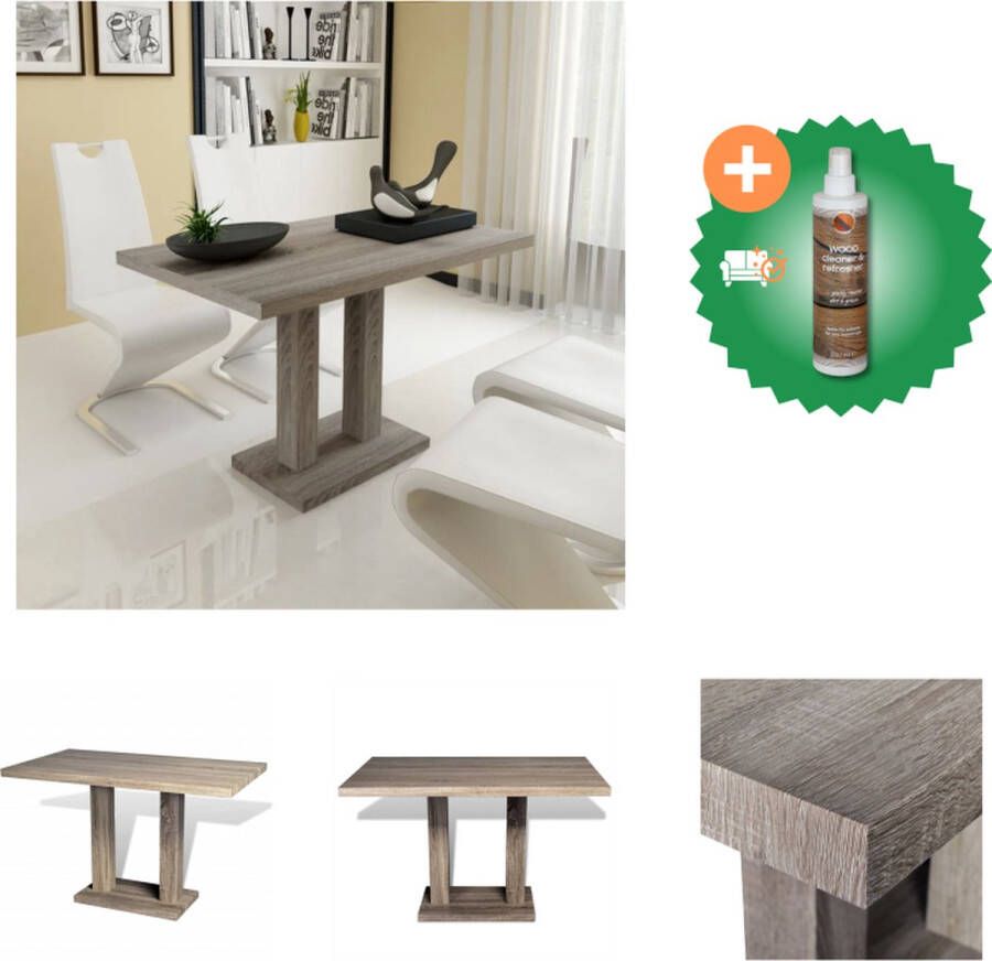 VidaXL Eettafel MDF 117 x 67 x 75 cm Eiken Tafel Inclusief Houtreiniger en verfrisser