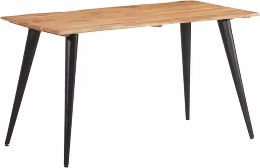 VIDAXL Eettafel met natuurlijke randen 140x60x75 cm massief acaciahout - Foto 2