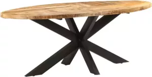 VidaXL Eettafel ovaal 200x100x75 cm ruw mangohout