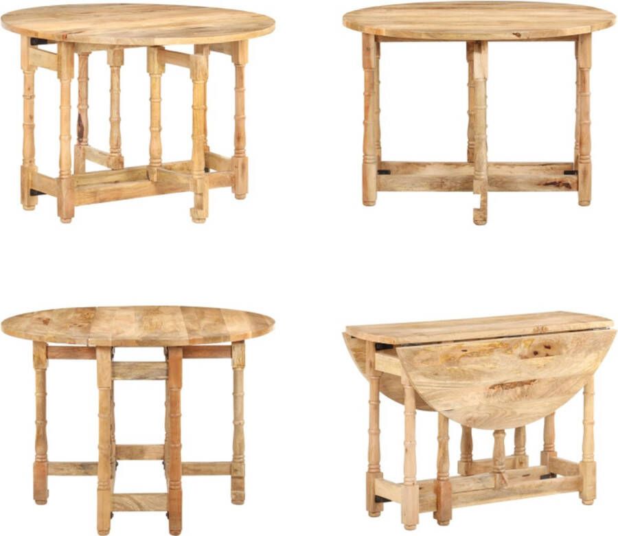 VidaXL Eettafel rond 110x76 cm massief mangohout Eettafel Eettafels Houten Eettafel Houten Eettafels