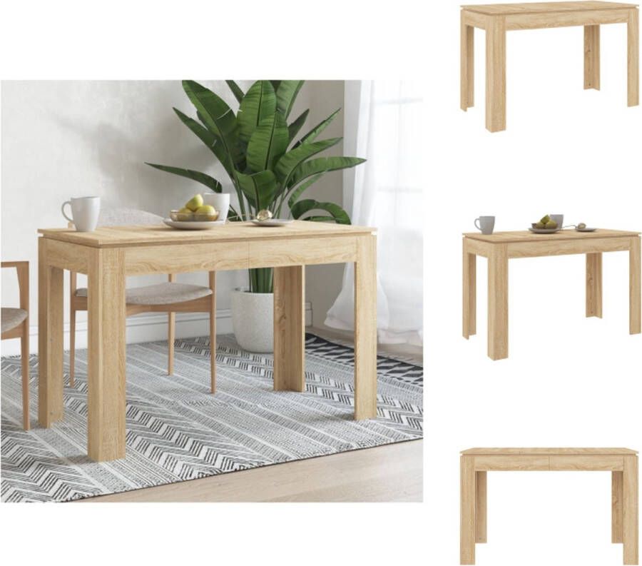 VidaXL Eettafel Eettafels Eetkamertafel Eetkamertafels Eettafel 120x60x76 cm bewerkt hout sonoma eikenkleurig - Foto 2