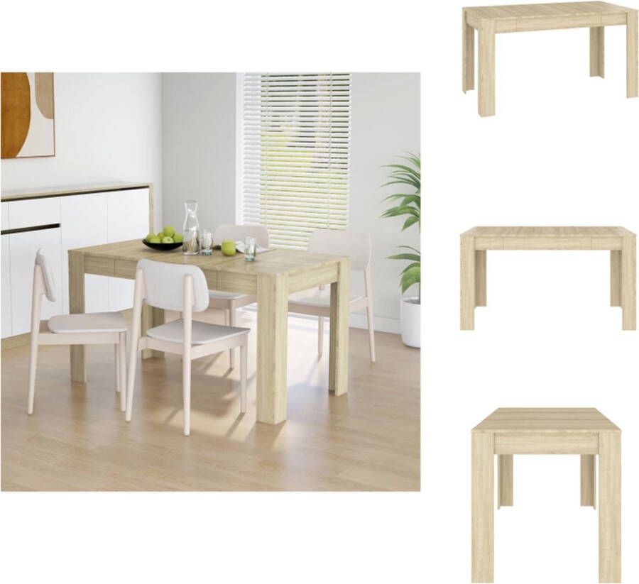 VidaXL Eettafel Sonoma eiken 140 x 74.5 x 76 cm Stabiel Tafel