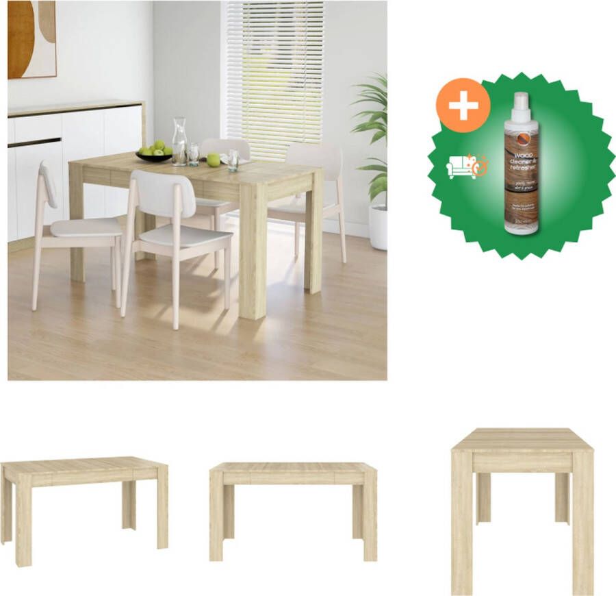 VidaXL Eettafel 140x74-5x76 cm spaanplaat sonoma eikenkleurig Tafel Inclusief Houtreiniger en verfrisser