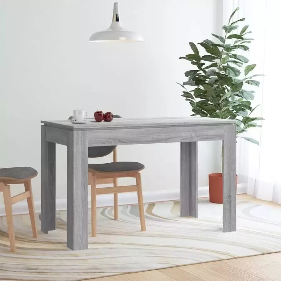 vidaXL Eettafel spaanplaat 120x60x76 cm grijs