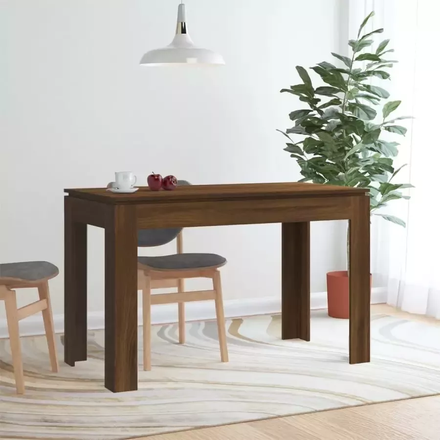 VidaXL Eettafel spaanplaat 120x60x76 cm kleur bruin eiken