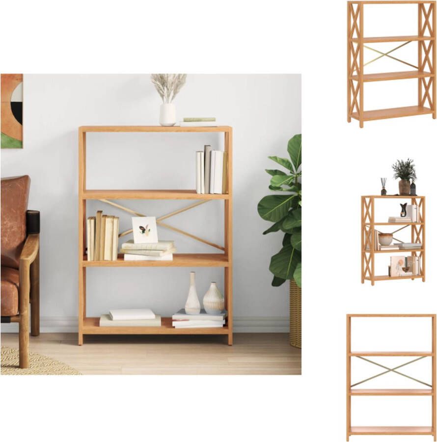 VidaXL Eikenhouten Opbergrek 80 x 30 x 112 cm Stabiel frame Brede toepassingsmogelijkheden Kast